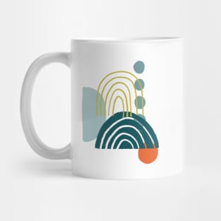 Abstract Rainbow on Blue Mug